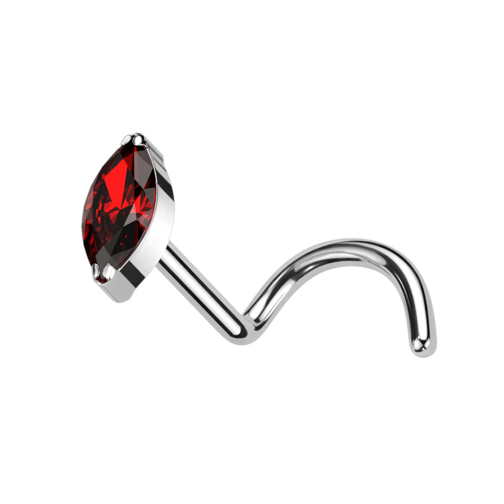 20G Titanium Nose Screw W/ Marquise